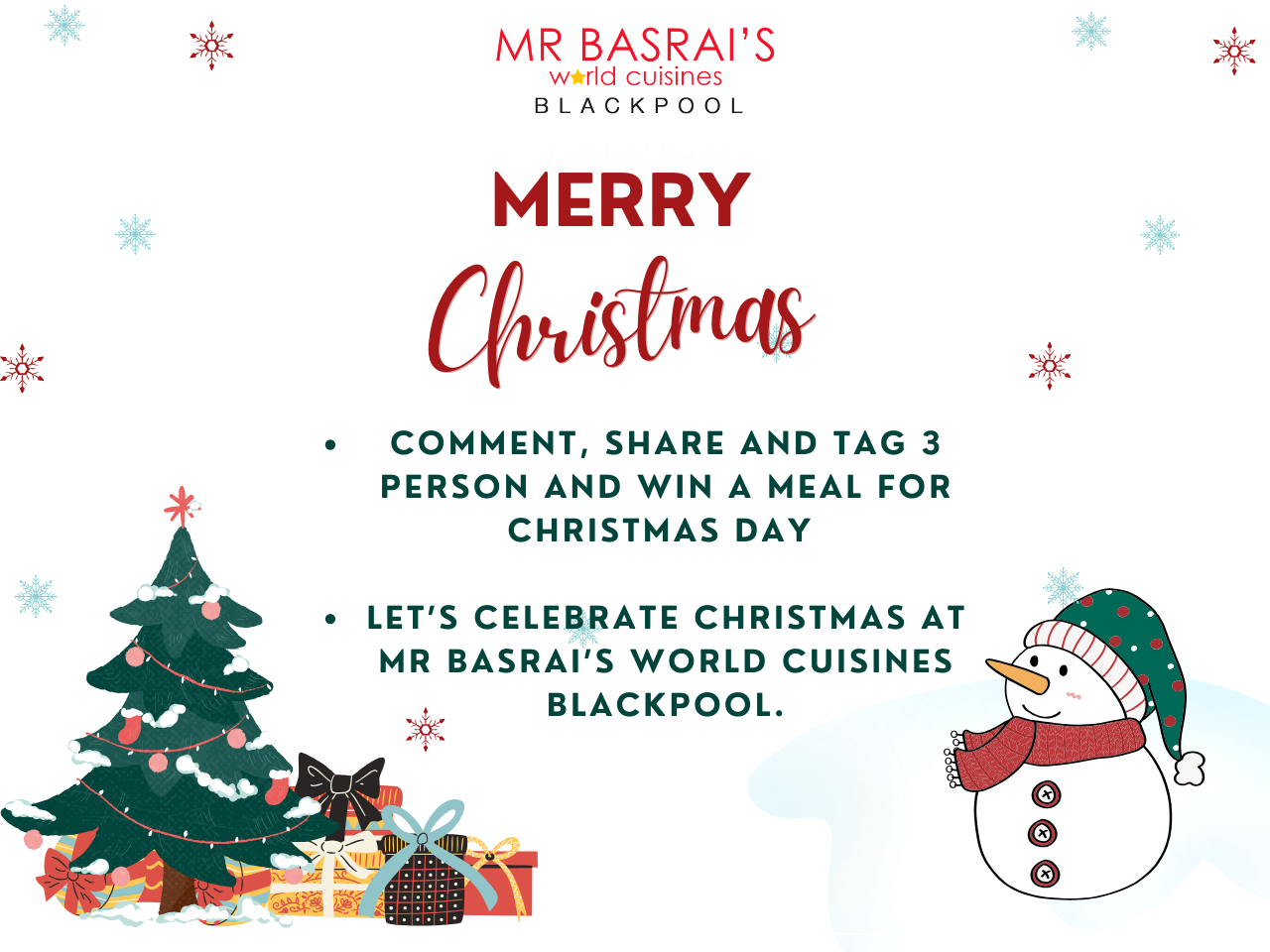 Christmas just got tastier! Embrace the festive spirit at Mr Basrai’s World Cuisines Blackpool. ?️?